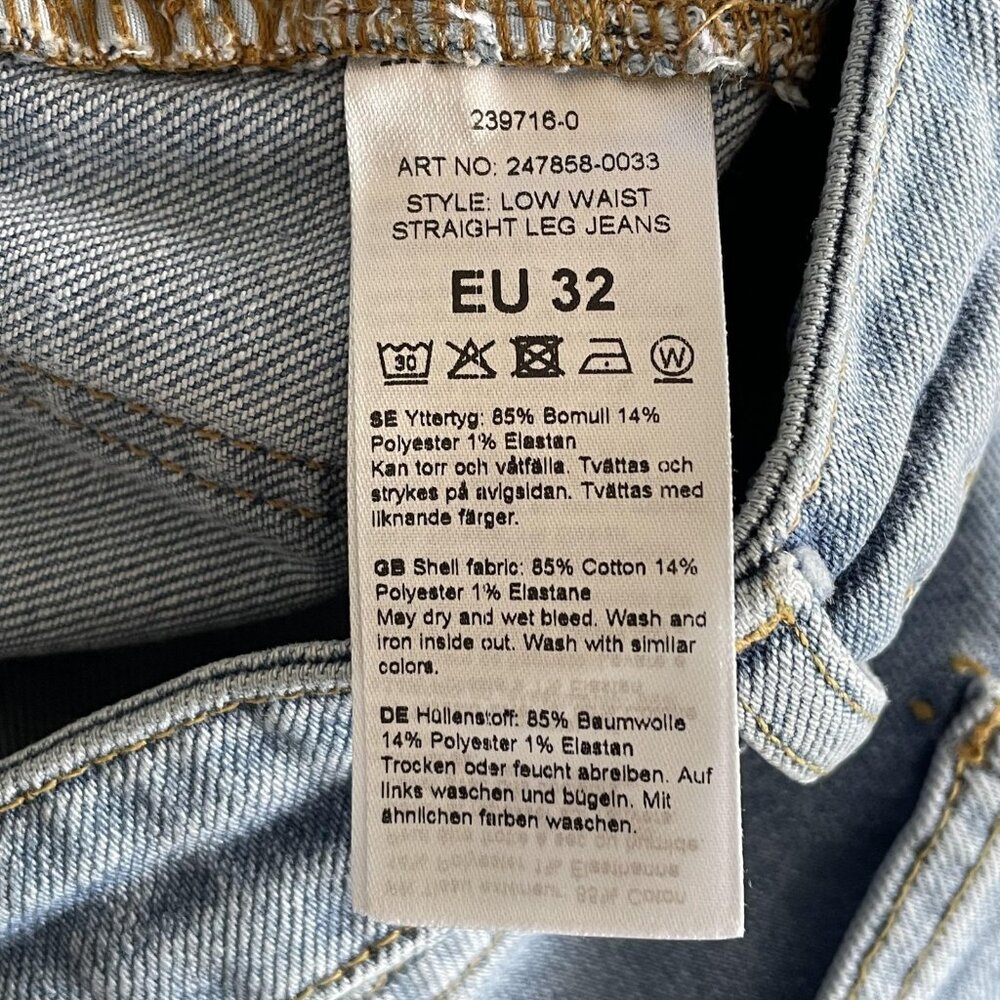 Nelly Jeans Womens EU 32 US 0 Blue Low Waist Straight Leg Denim Casual Y2k - Picture 6 of 10
